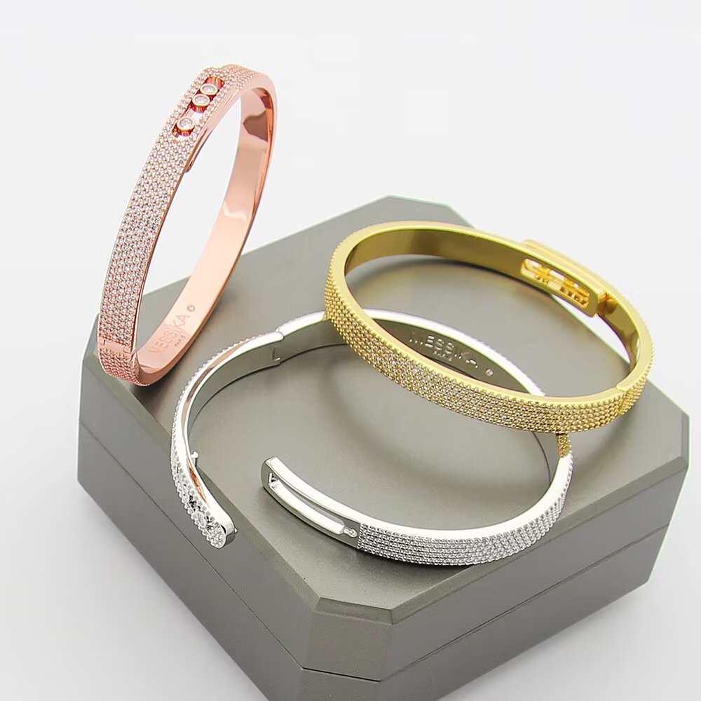 [NOBLE AURA]Move Noa Full Pavé Diamond Bangle Bracelet