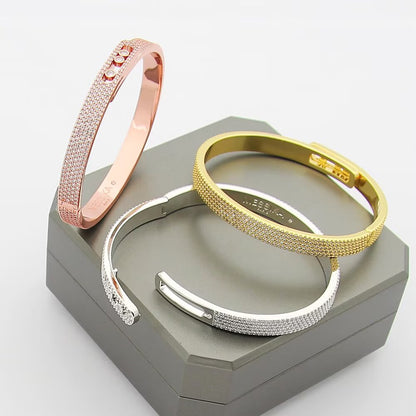 [NOBLE AURA]Move Noa Full Pavé Diamond Bangle Bracelet