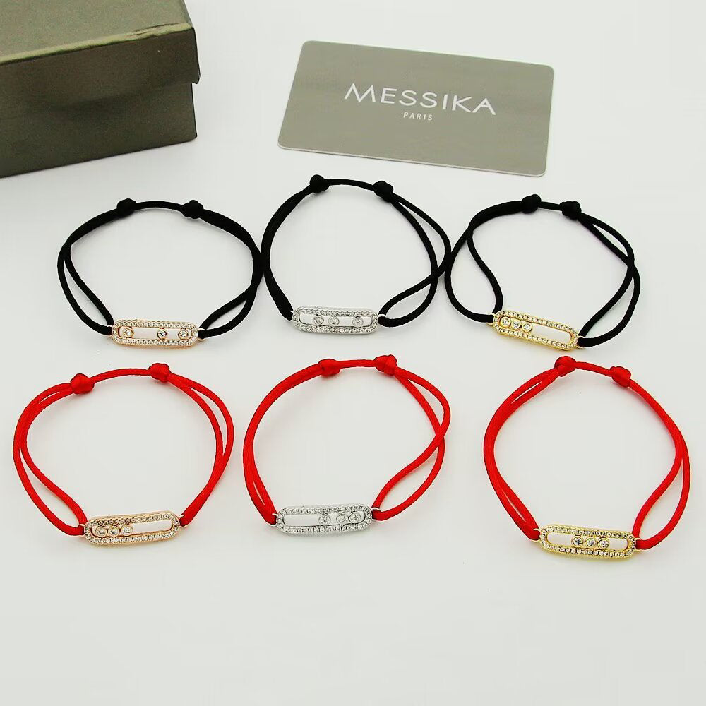 [NOBLE AURA]Messika Care(s) pink cord pavé bracelet