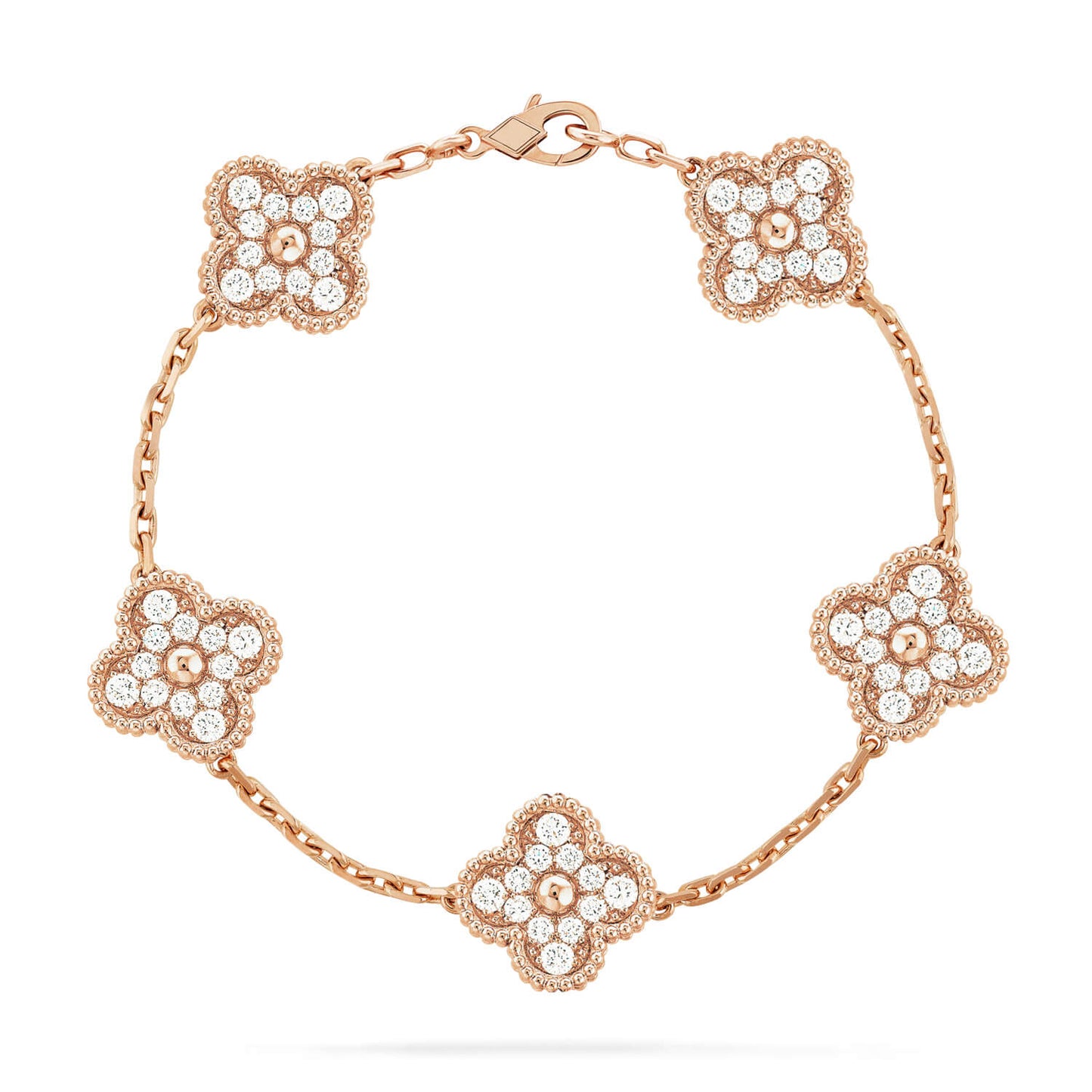 [NOBLE AURA] CLOVER 5 MOTIF FULL DIAMOND BRACELET COLLECTION