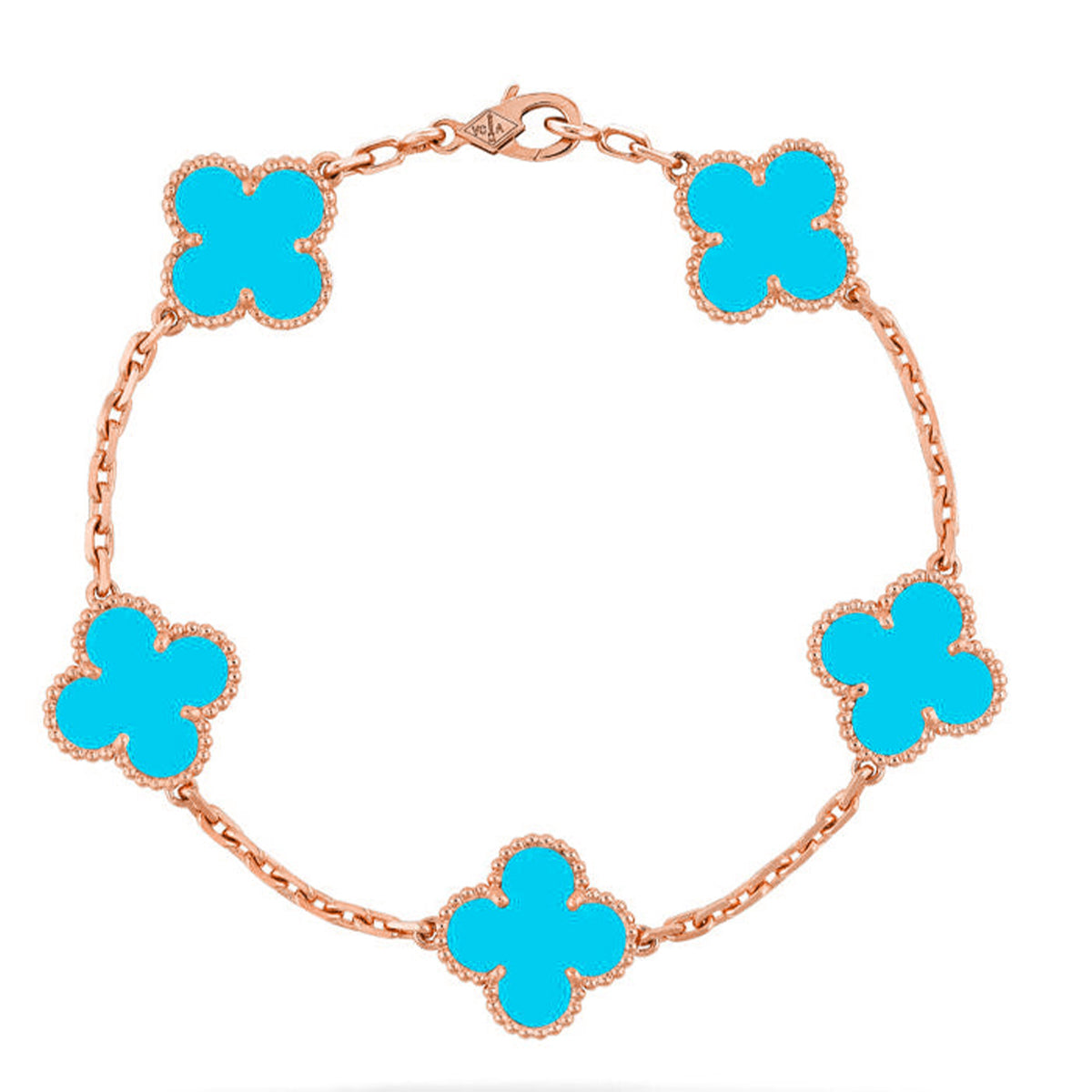 [NOBLE AURA] CLOVER 5 MOTIF TURQUOISE BRACELET COLLECTION