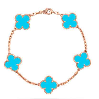 [NOBLE AURA] CLOVER 5 MOTIF TURQUOISE BRACELET COLLECTION