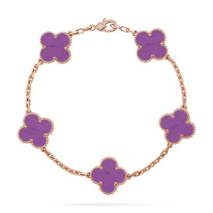 [NOBLE AURA] CLOVER 5 MOTIF VIOLET BRACELET COLLECTION