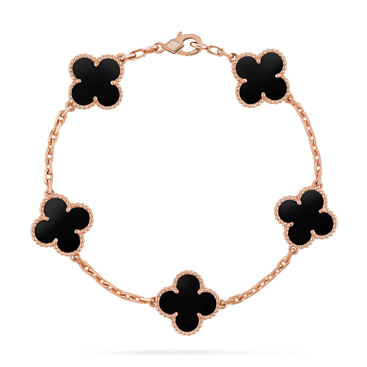 [NOBLE AURA] CLOVER 5 MOTIF ONYXS BRACELET COLLECTION