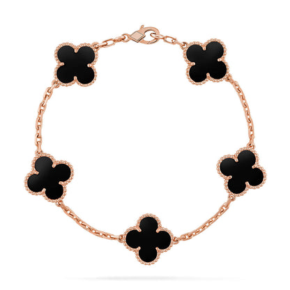 [NOBLE AURA] CLOVER 5 MOTIF ONYXS BRACELET COLLECTION