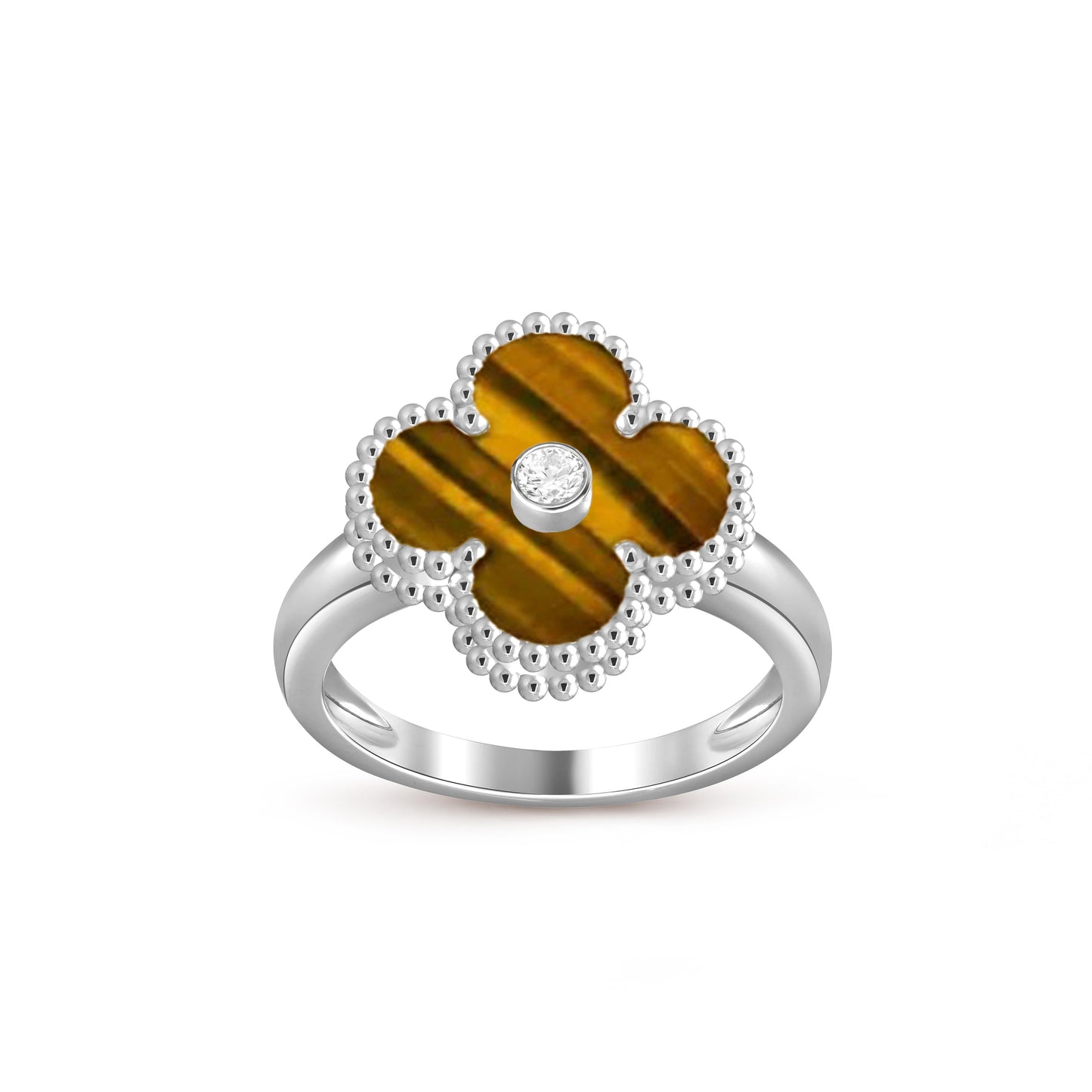 [NOBLE AURA]CLOVER SILVER DIOMND RING COLLECTION
