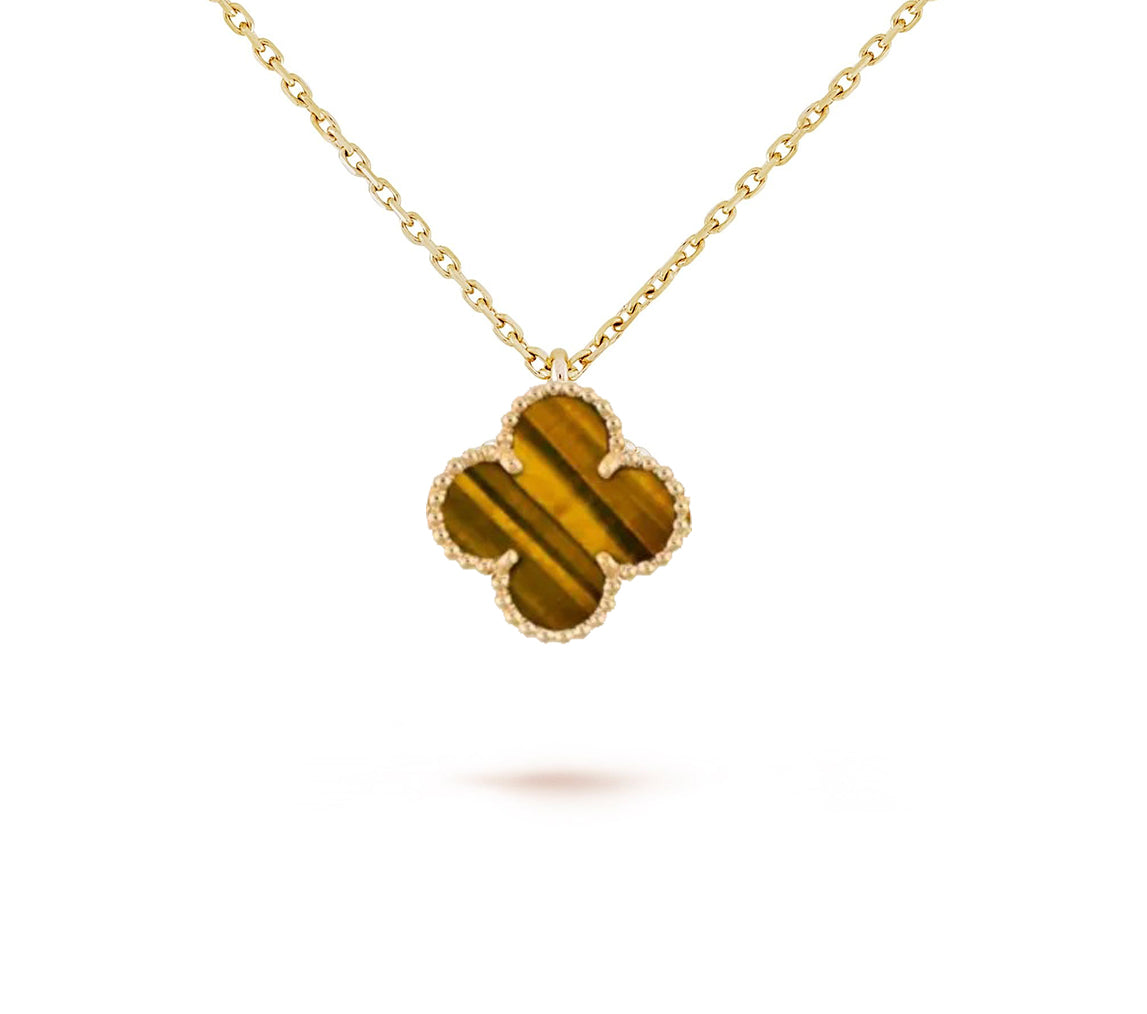 [NOBLE AURA]CLOVER MINI 9.5MM CARNELIANS NECKLACE COLLECTION