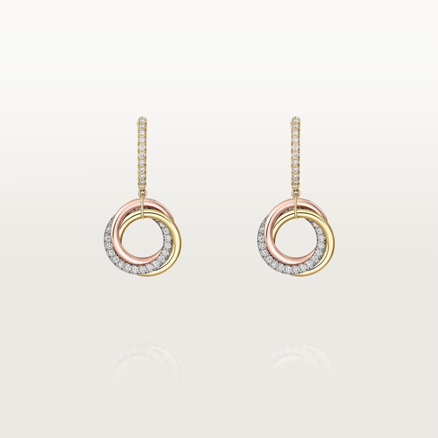 [NOBLE AURA] TRINITY HALF DIAMOND  EARRINGS