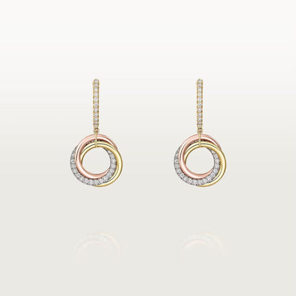 [NOBLE AURA] TRINITY HALF DIAMOND  EARRINGS