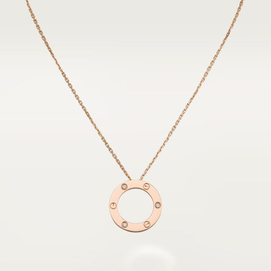 [NOBLE AURA] LOVE NECKLACE 16MM 3 DIAMONDS
