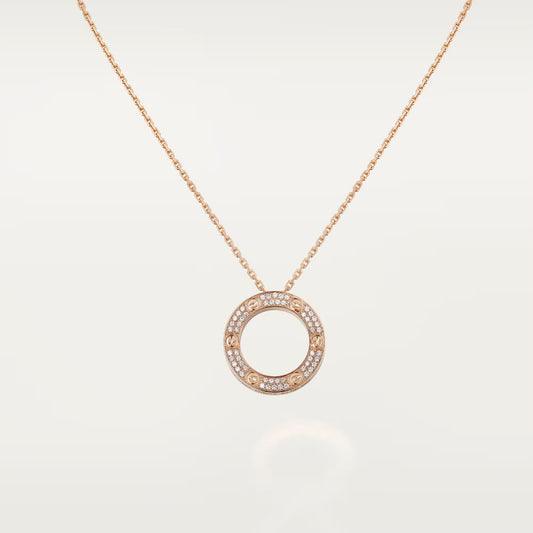 [NOBLE AURA] LOVE NECKLACE 16MM  FULL DIAMOND