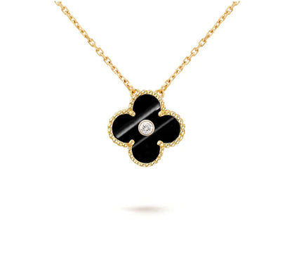 [NOBLE AURA]CLOVER 15MM DIAMOND SINGLE FLOWER NECKLACE COLLECTION