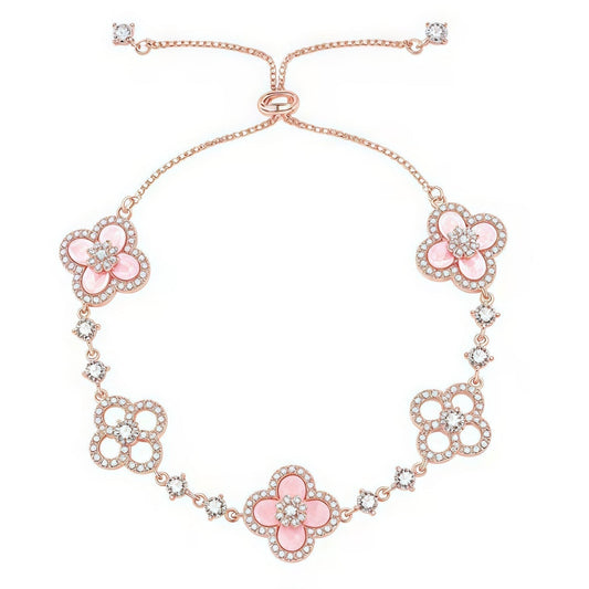 [NOBLE AURA]CLOVER 5 MOTIF PINK BLUE RED WHITE BRACELET