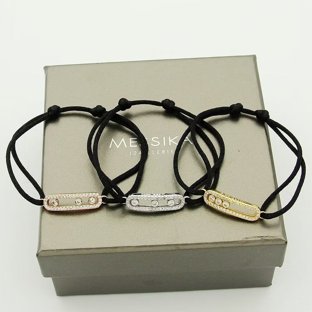 [NOBLE AURA]Messika Care(s) pink cord pavé bracelet