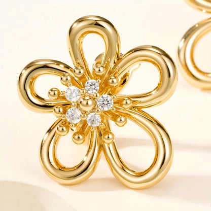 [NOBLE AURA] FLOWERLACE EARRING 5 DIAMONDS