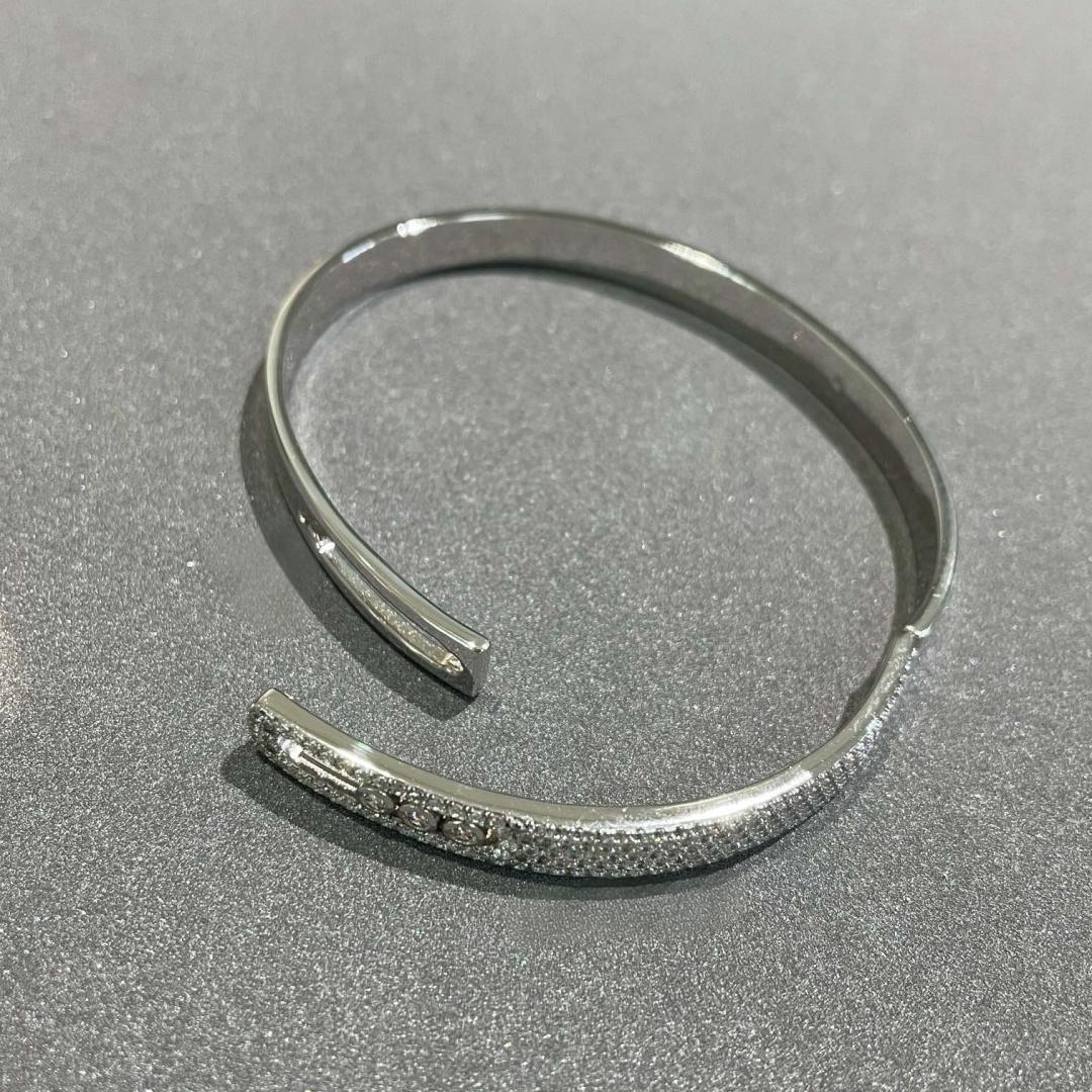 [NOBLE AURA]Move Noa Rose Gold Pavé Diamond Bangle Bracelet