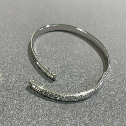 [NOBLE AURA]Move Noa Rose Gold Pavé Diamond Bangle Bracelet