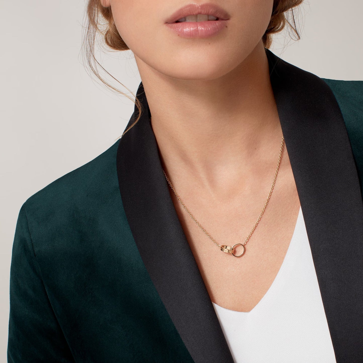 [NOBLE AURA] LOVE DOUBLE RING NECKLACE