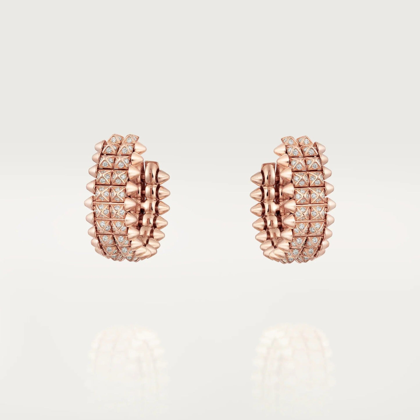 [NOBLE AURA] CLASH 9.2MM FULL DIAMOND DOUBLE ROW EARRINGS