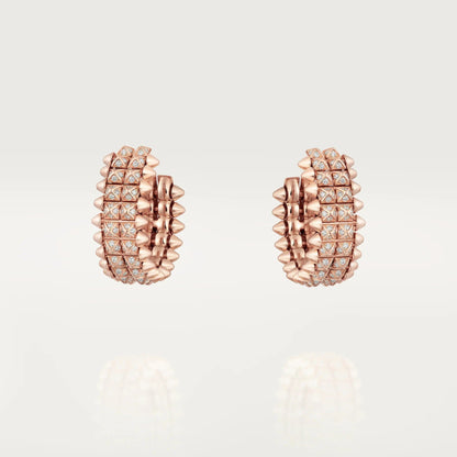 [NOBLE AURA] CLASH 9.2MM FULL DIAMOND DOUBLE ROW EARRINGS