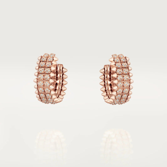 [NOBLE AURA] CLASH 9.2MM FULL DIAMOND DOUBLE ROW EARRINGS