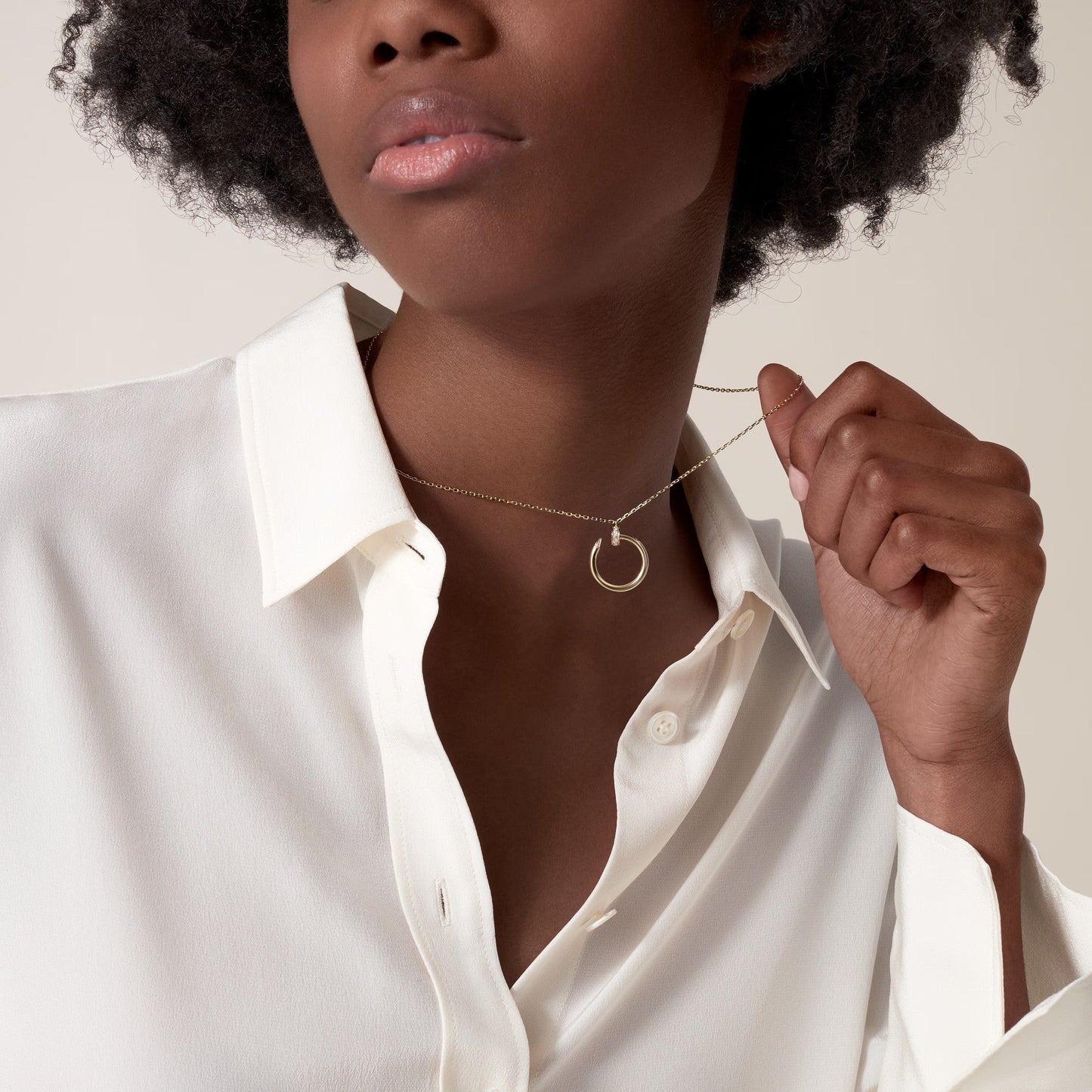 [NOBLE AURA]JUSTE NECKLACE HALF DIAMOND
