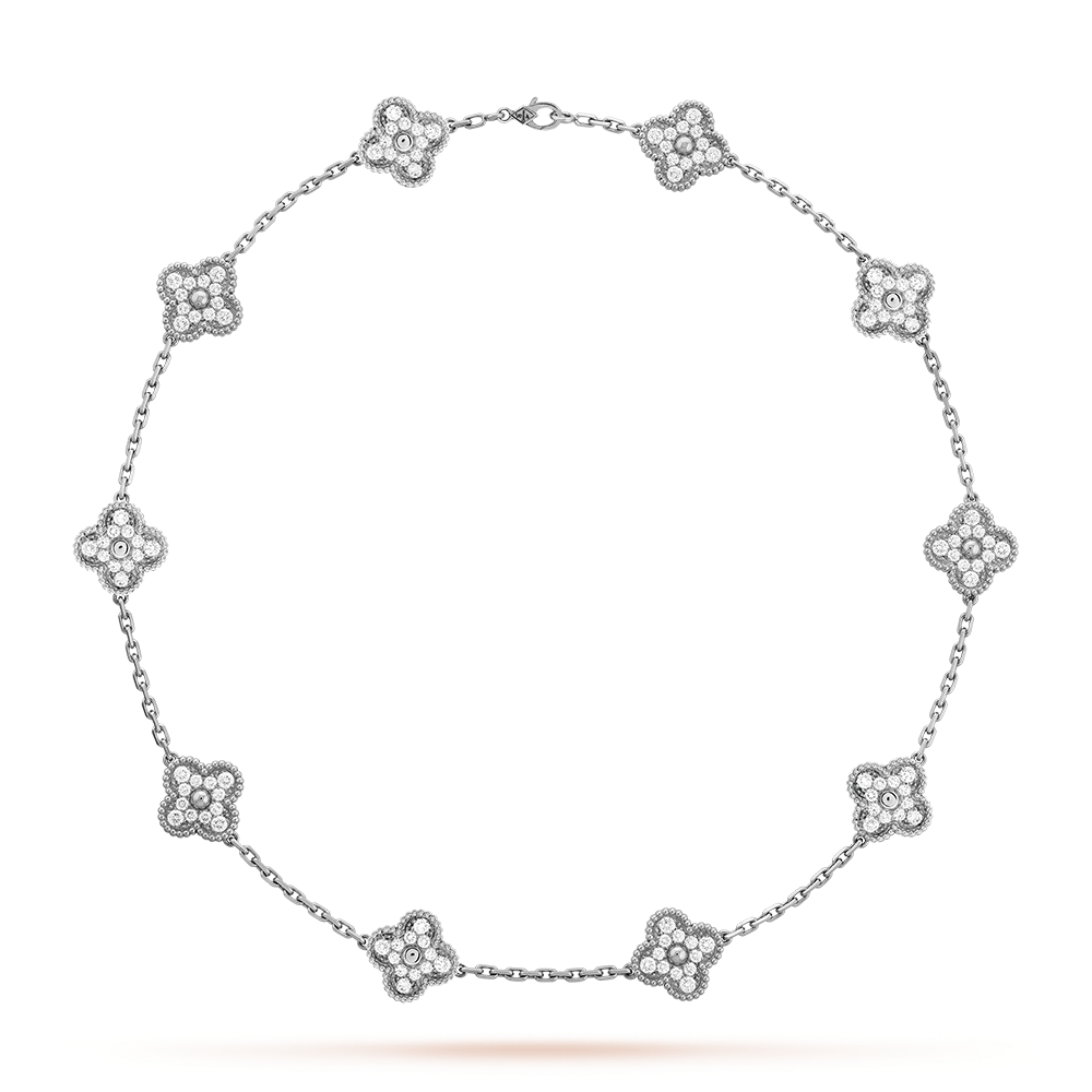 [NOBLE AURA]CLOVER 10 MOTIFS DIAMOND NECKLACE