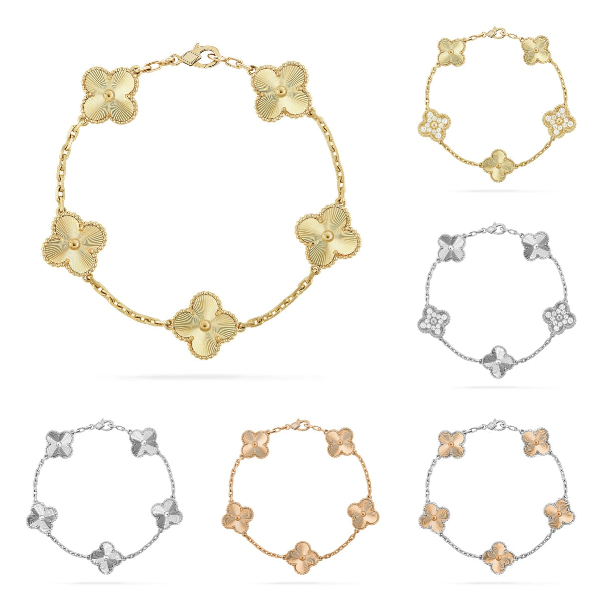 [NOBLE AURA] CLOVER 5 MOTIF LASER BRACELET COLLECTION