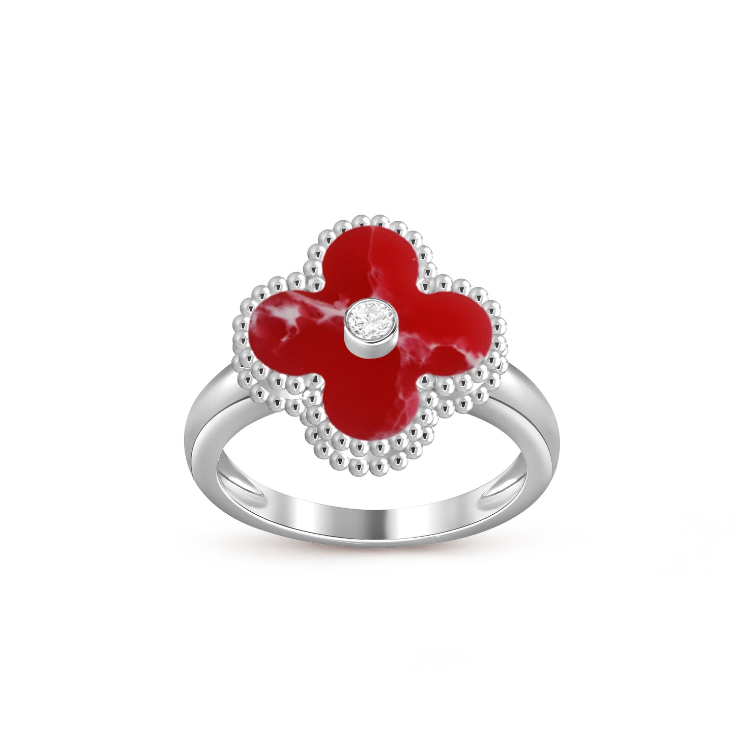 [NOBLE AURA]CLOVER SILVER DIOMND RING COLLECTION