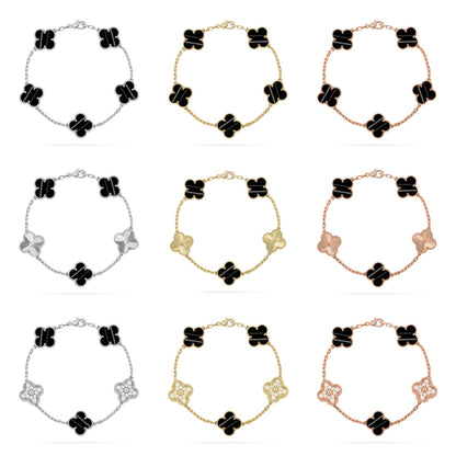 [NOBLE AURA] CLOVER 5 MOTIF PULSAR STONE BRACELET COLLECTION