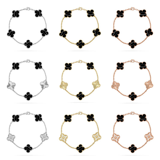 [NOBLE AURA] CLOVER 5 MOTIF PULSAR STONE BRACELET COLLECTION