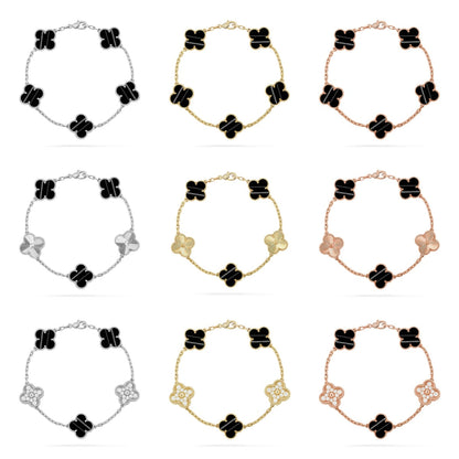 [NOBLE AURA] CLOVER 5 MOTIF PULSAR STONE BRACELET COLLECTION