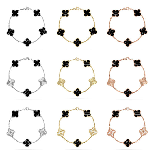 [NOBLE AURA] CLOVER 5 MOTIF PULSAR STONE BRACELET COLLECTION