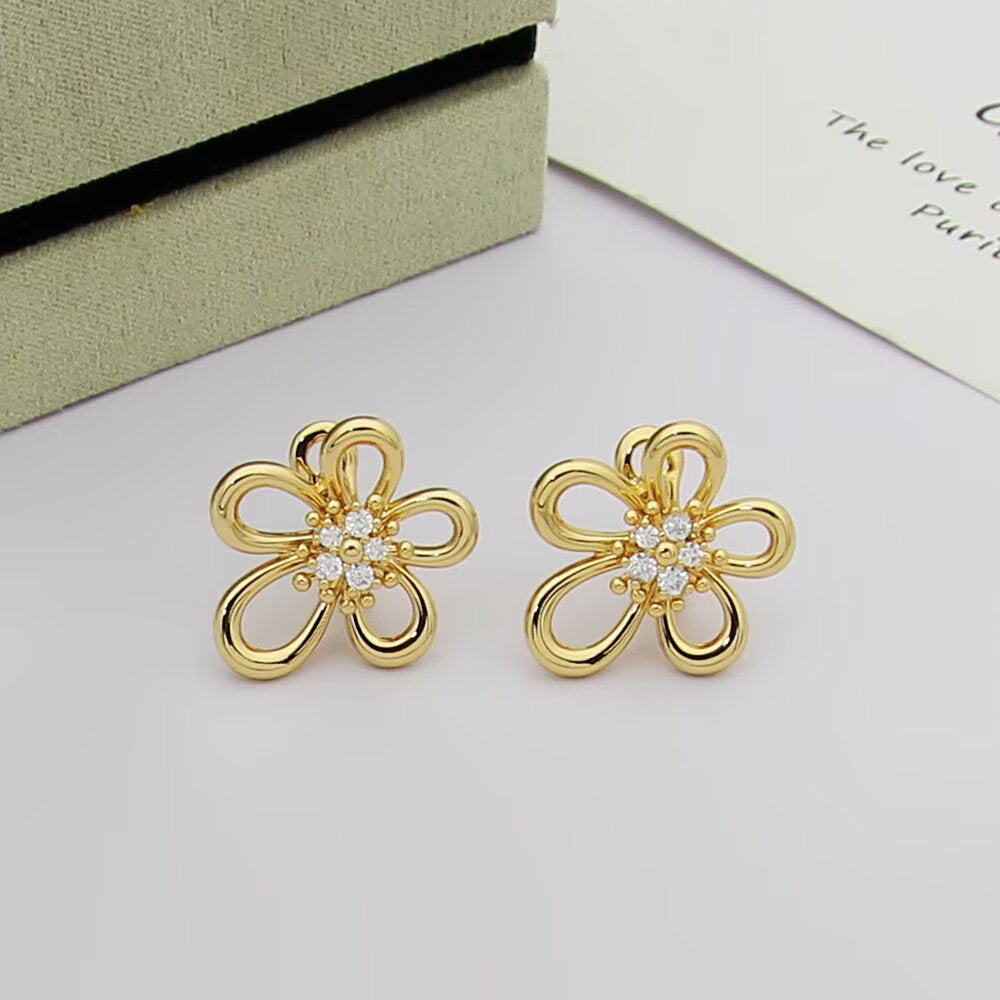 [NOBLE AURA] FLOWERLACE EARRING 5 DIAMONDS