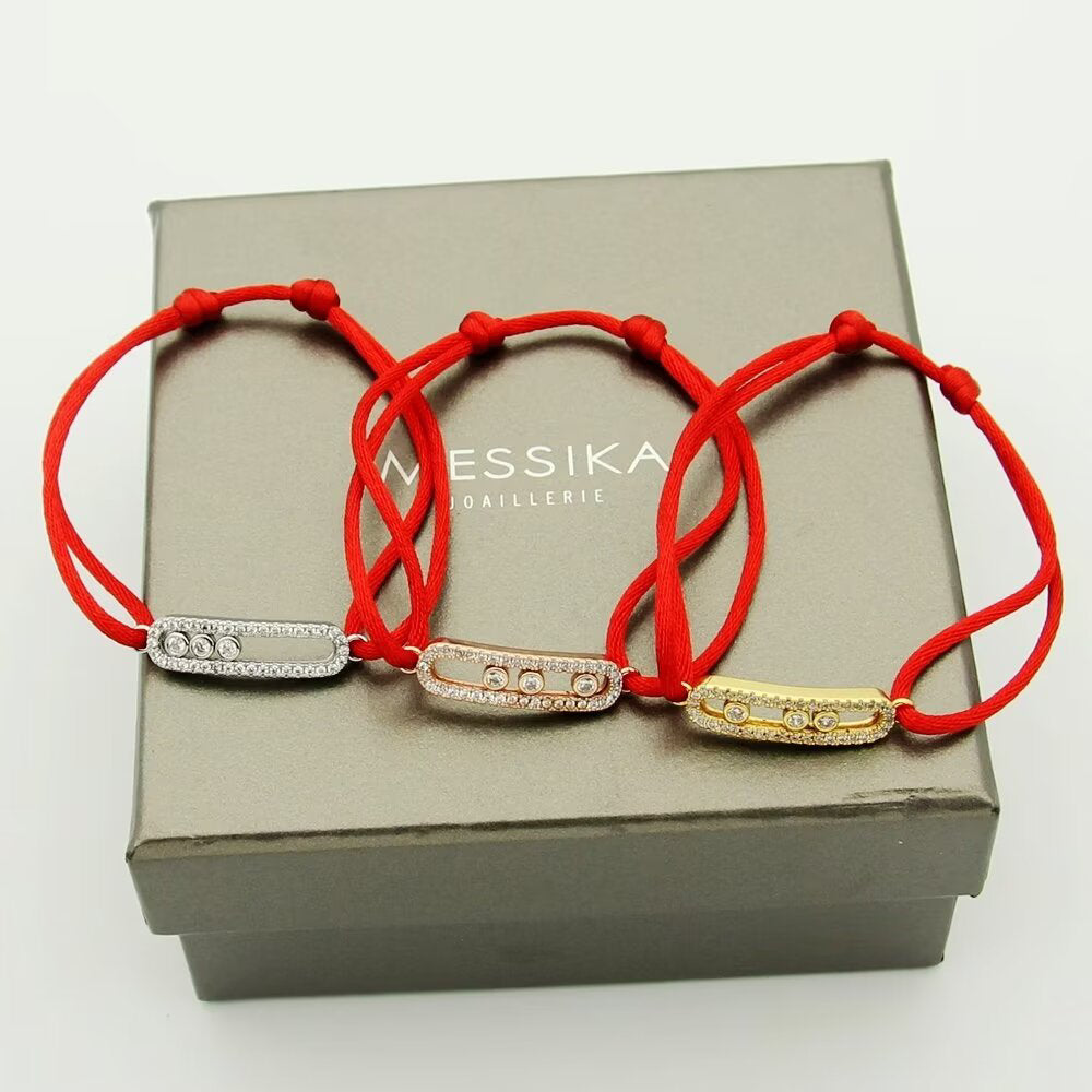 [NOBLE AURA]Messika Care(s) pink cord pavé bracelet