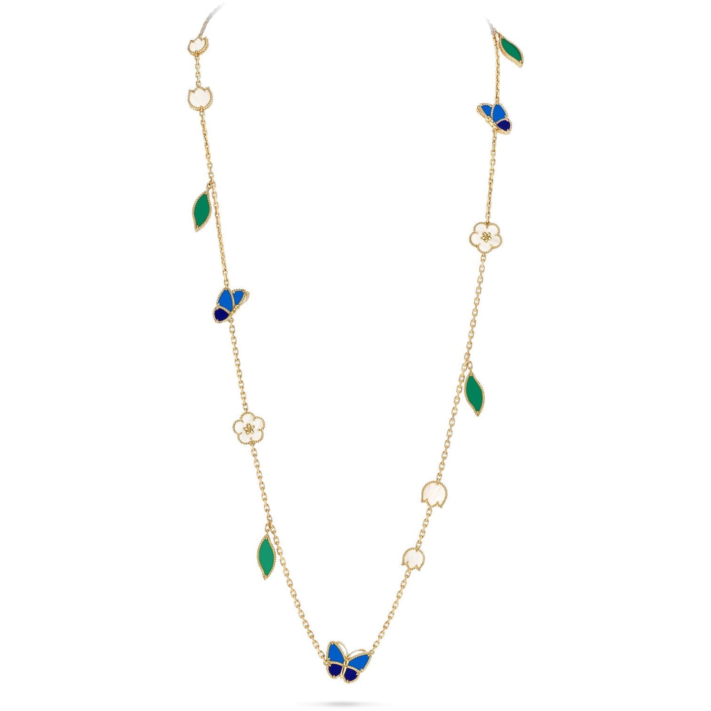 [NOBLE AURA] LUCKY SPRING BUTTERFLY 15 FLOWER NECKLACE