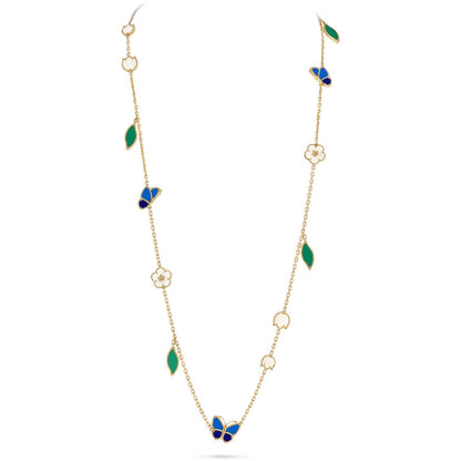 [NOBLE AURA] LUCKY SPRING BUTTERFLY 15 FLOWER NECKLACE