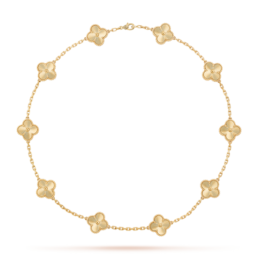 [NOBLE AURA]CLOVER 10 MOTIFS LASER NECKLACE