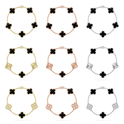 [NOBLE AURA] CLOVER 5 MOTIF ONYXS BRACELET COLLECTION