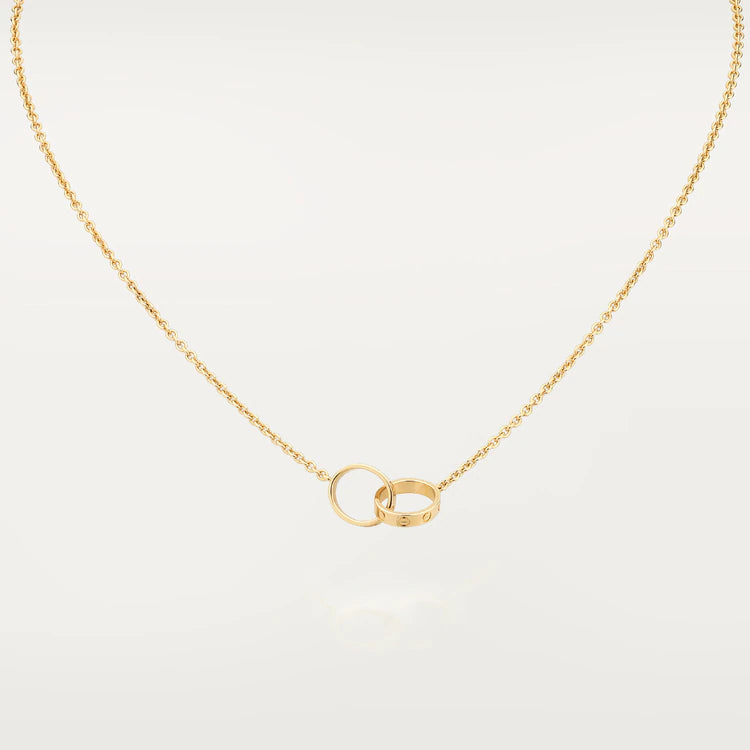 [NOBLE AURA]LOVE NECKLACE DOUBLE RING GOLD