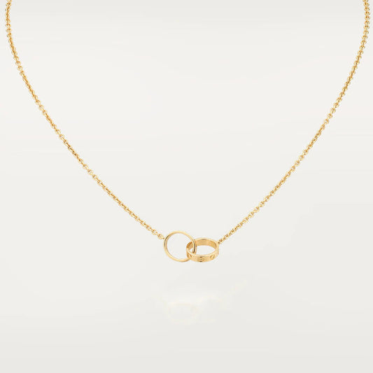 [NOBLE AURA]LOVE NECKLACE DOUBLE RING GOLD