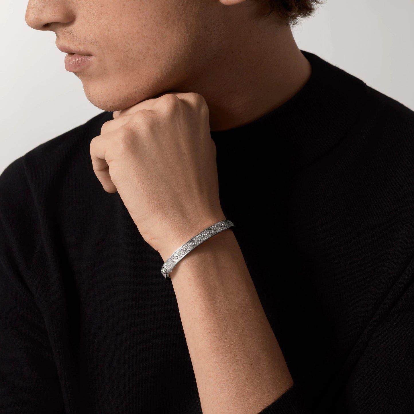 [NOBLE AURA]LOVE BRACELET 6.1MM DIAMOND-PAVED 10 BIG DIAMONDS