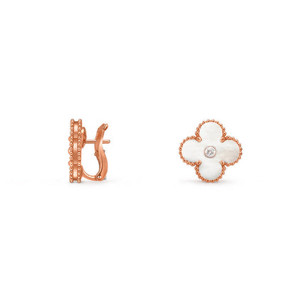 [NOBLE AURA]CLOVER 15MM MOP DIAMOND EARRINGS COLLECTION