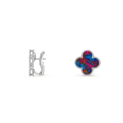 [NOBLE AURA]CLOVER SILVER 15MM MOP EARRINGS COLLECTION