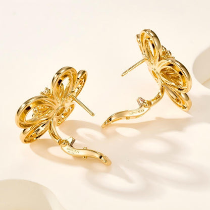 [NOBLE AURA] FLOWERLACE EARRING 5 DIAMONDS