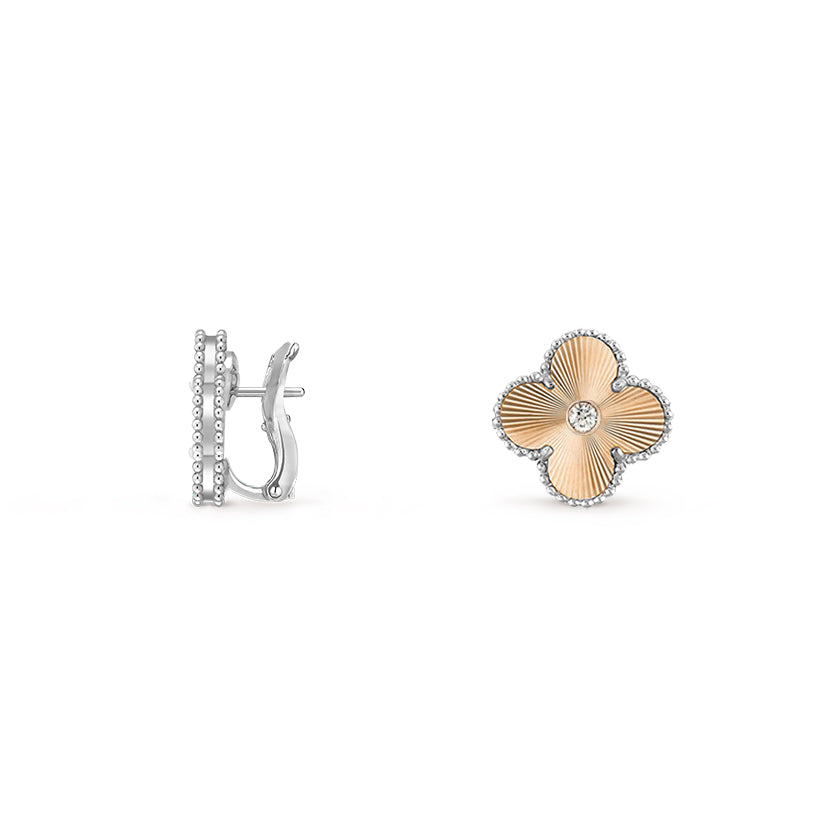 [NOBLE AURA]CLOVER SILVER 15MM MOP DIAMOND EARRINGS COLLECTION
