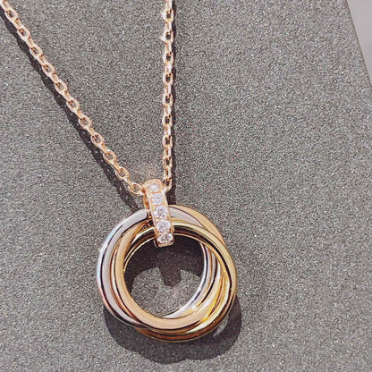 [NOBLE AURA]TRINITY NECKLACE GOLD  DIAMONDS