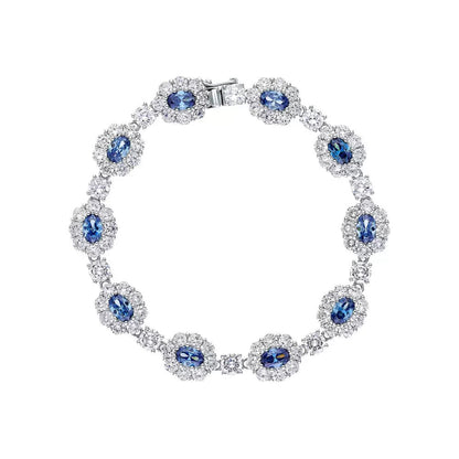 Ice Blue Flower Bracelet