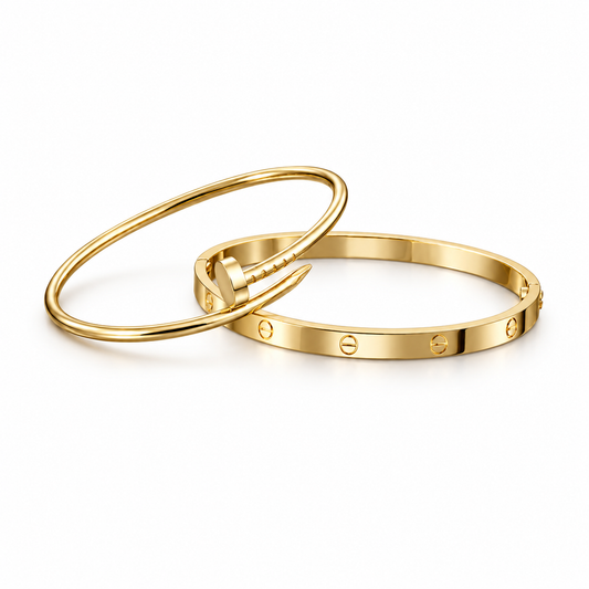 [NOBLE AURA] LOVE & JUSTE Classic Bracelet Stack Set