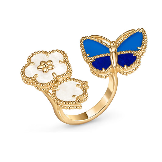 [NOBLE AURA]LUCKY SPRING BUTTERFLY OPEN-FACE RINGS